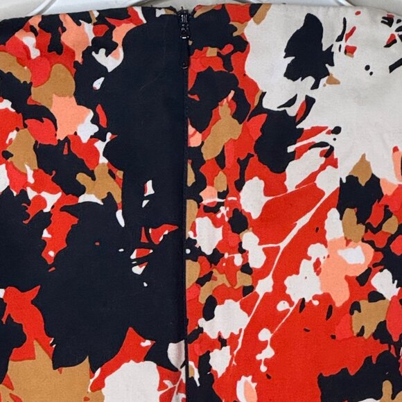 French Connection Dress Size 6 V-Neck Sheath Bold Floral Colorblock Workwear - Picture 4 of 7